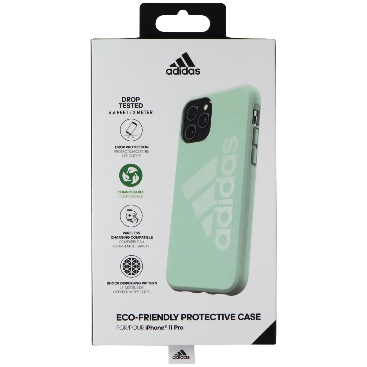 Adidas Eco-Friendly Protective Case for Apple iPhone 11 Pro - Green Tint - New