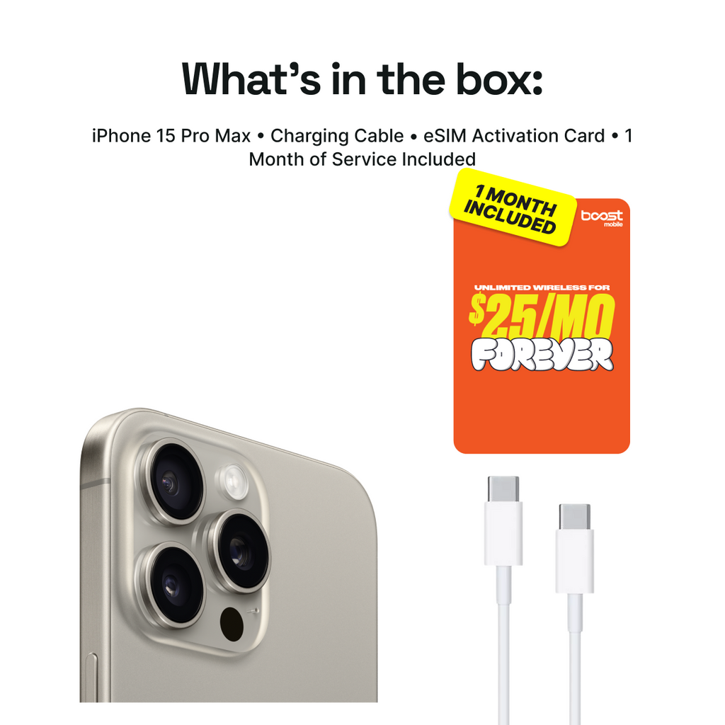 iPhone 15 Pro Max Connected Pack (Unlocked) + 1 Month Boost Mobile - Image 2